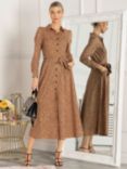 Jolie Moi Vihana Shirt Midi Dress, Brown/Multi