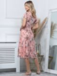 Jolie Moi Stacy Floral Print Midi Dress, Peach