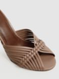 Reiss Imogen Woven Leather Heeled Mules