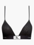 Calvin Klein Animal Lace Triangle Bra, Black