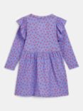 Whistles Kids' Scattered Petal Print Dress, Purple/Red