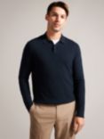 Ted Baker Morar Knitted Polo Top, Blue Navy