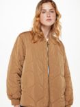 Whistles Ida Short Quilted Coat, Camel