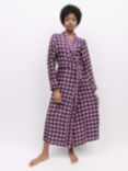 Fable & Eve Southbank Geo Print Long Dressing Gown, Navy