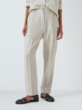 John Lewis Tapered Linen Trousers, Natural Twill
