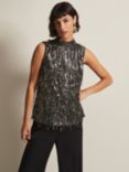 Phase Eight Kerrie Tassel Top, Black