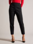 Ted Baker Devana Flat Front Tapered Leg Trousers, Black