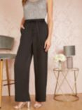 Yumi Satin Relaxed Trousers, Black