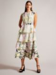 Ted Baker Mireile Floral Tiered Midi Dress, Multi
