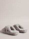 Ted Baker Lopply Faux Fur Slider Slippers, Grey, Grey Mid