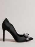 Ted Baker Orlilas Satin Crystal Bow Court Shoes, Black