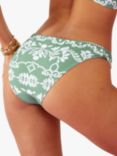 Accessorize Ornamental Print Ruched Side Bikini Bottoms, Khaki