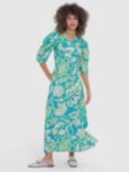 Closet London Floral Print Wrap Midi Dress, Turquoise