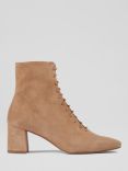 L.K.Bennett Arabella Suede Lace Up Ankle Boots, Tan