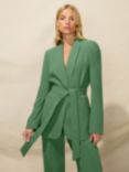 Ro&Zo Crepe Tie Front Blazer, Green