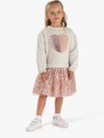 Angel & Rocket Kids' Madelyn Sequin Sweatshirt Dress, Grey/Pink