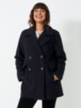 Crew Clothing Wool Blend Pea Coat, Navy Blue, Navy Blue