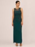 Adrianna Papell Papell Studio Beaded Column Dress, Gem Green