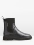 HUSH Pacey Chunky Leather Chelsea Boots, Black