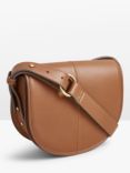 HUSH Louise Minimal Leather Saddle Bag, Tan