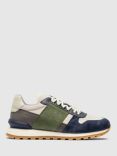 Rodd & Gunn Queensberry Leather Suede Lace Up Trainers, Blue/Multi