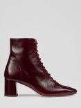 L.K.Bennett x Ascot Collection: Arabella Patent Lace Up Boots, Red