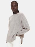 Whistles Ultimate Cashmere Crew Neck Jumper, Grey Marl