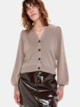 Whistles Puff Sleeve Cardigan, Neutral