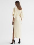 Reiss Louise Cape-Sleeve Midi Dress, Lemon