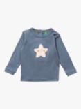 Little Green Radicals Baby Shooting Star Applique Long Sleeve T-Shirt, Blue