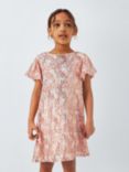 John Lewis Kids' Sequin Party Dress, Rose Gold/Multi