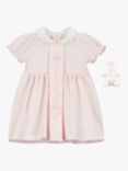 Emile et Rose Baby Flora Floral Embroided Dress, Pale Pink