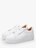 Moda in Pelle Abbiy Zip Detail Leather Trainers, White
