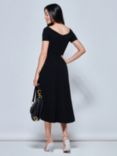 Jolie Moi Off Shoulder Dip Hem Dress, Black