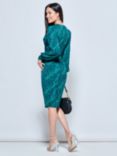 Jolie Moi Animal Print Ruched Waist Jersey Dress, Green/Multi