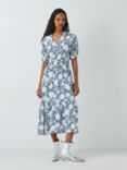 John Lewis Shirred Floral Midi Dress