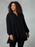 Live Unlimited Curve Tiered Tunic Top, Black