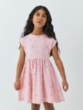 John Lewis Kids' Dragonfly Print Pleated Dress, Pink