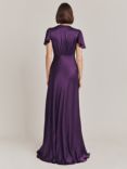 Ghost Delphine Bias Cut Satin Maxi Dress, Blackberry