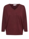 Saint Tropez Mila V-Neck Jumper, Tawny Port Melange