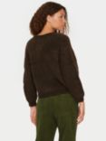 Saint Tropez Arabella Cable Knit Loose Fit Jumper, Chocolate Brown