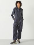 HUSH Long Sleeve Cotton Cargo Jumpsuit, Slate Grey