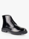Silver Street London Greenwich Patent Leather Lace Up Ankle Boots, Black