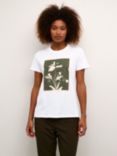KAFFE Sine Graphic Print Jersey T-Shirt, Optical White/Multi