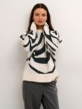 KAFFE Birthe Graphic Knitted Jumper, Light Sand Melange