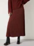 HUSH Neah Pleated Midi Skirt, Brown