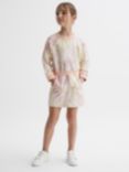 Reiss Kids' Jona Floral Print Jersey Sweater Dress, Pink