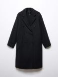 Mango Picarol Wool Blend Coat, Black