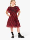 Angel & Rocket Juliana Tartan Mesh Dress, Red/Multi, Red/Multi