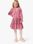 Angel & Rocket Kids' Sophia Satin Jacquard Star Statement Collar Tiered Dress, Pink